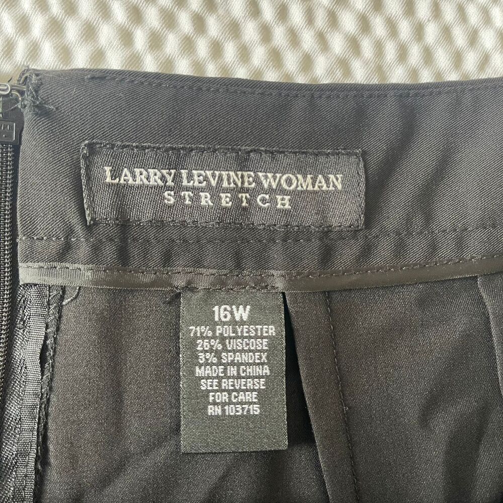Larry Levine Woman Tiered Layered Pencil Skirt 16W Plus Black Pleat Workwear - Picture 4 of 8